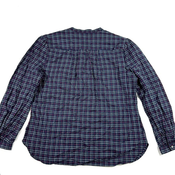 Untuckit Tara Plaid Shirt Long Sleeve Button Front Blue - Picture 3 of 8